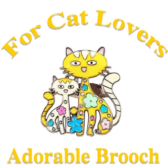 Anime Cat Brooch Pin ~ Yellow Cartoon Badge Fashion Backpacks  Shirts Bag - NWT - Picture 1 of 4
